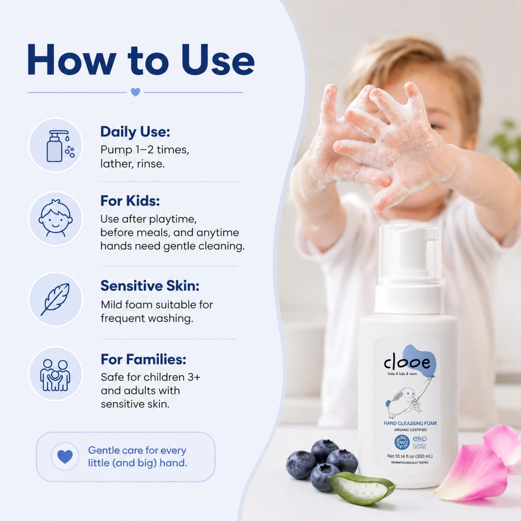 Clooe Organic Foaming Hand Wash – Aloe Vera & Blueberry, 300 mL – image 6