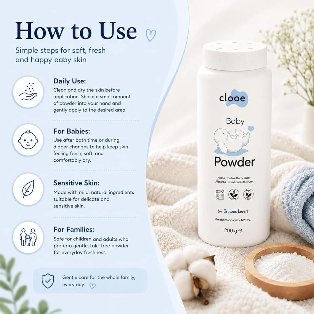 Clooe Baby Powder – how to use