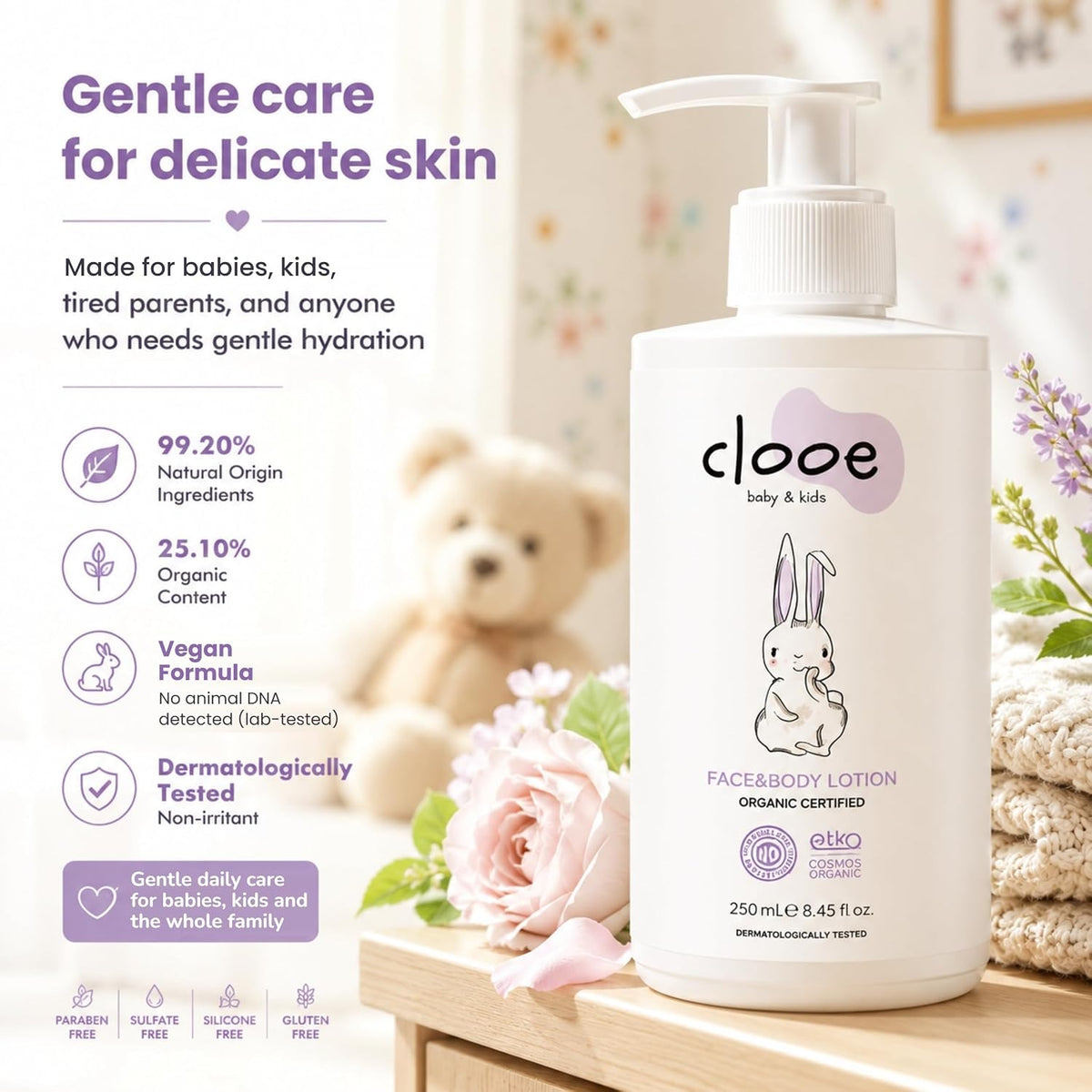 Clooe Face & Body Lotion – gentle care