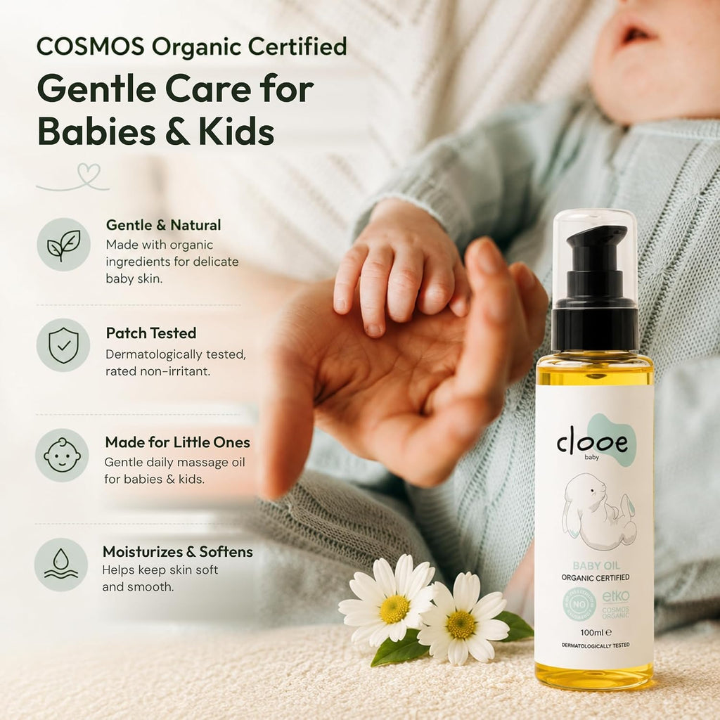 Clooe Organic Baby Oil – gentle care for babies & kids