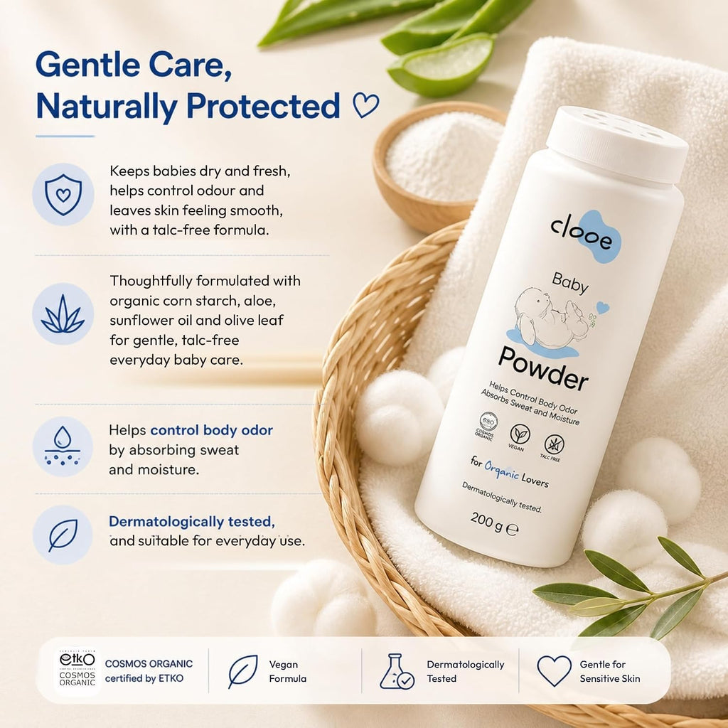 Clooe Baby Powder – keeps skin dry and fresh