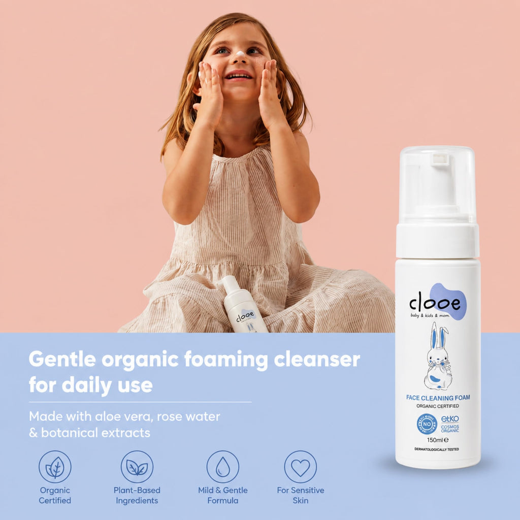 Clooe Organic Foaming Face Wash – Aloe Vera & Licorice, Sensitive Skin, 150 mL – image 2